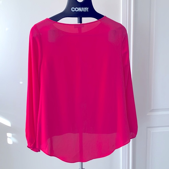 Vince Camuto ballon sleeve blouse in bright pink size S - Picture 3 of 6